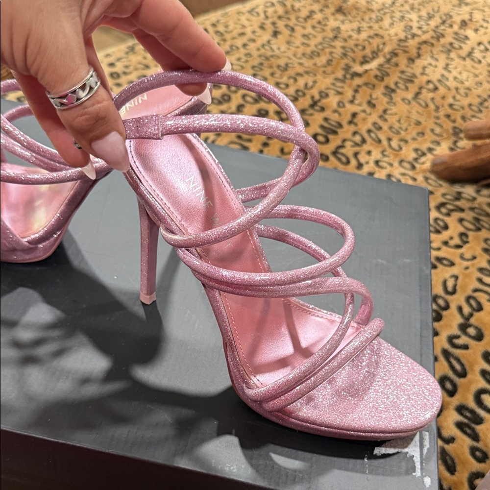 Nine West Women's Sparkling Pink Strappy Heels